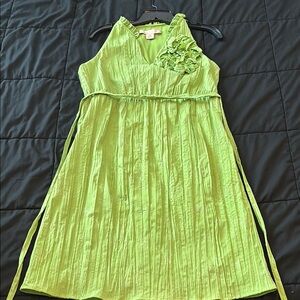 Jonathan Martin Green Dress with Floral Detail size 8
